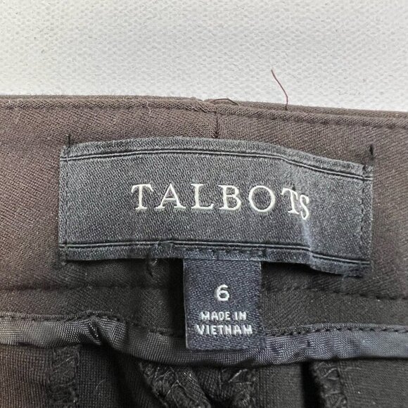 Talbots Womens Dress Career Pants Brown Mid Rise Flat Front Stretch Twill 6 - Picture 10 of 10
